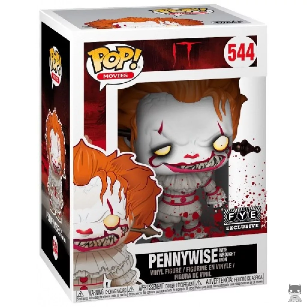 Figura Funko Pop! Pennywise con hierro forjado en la cabeza en su caja