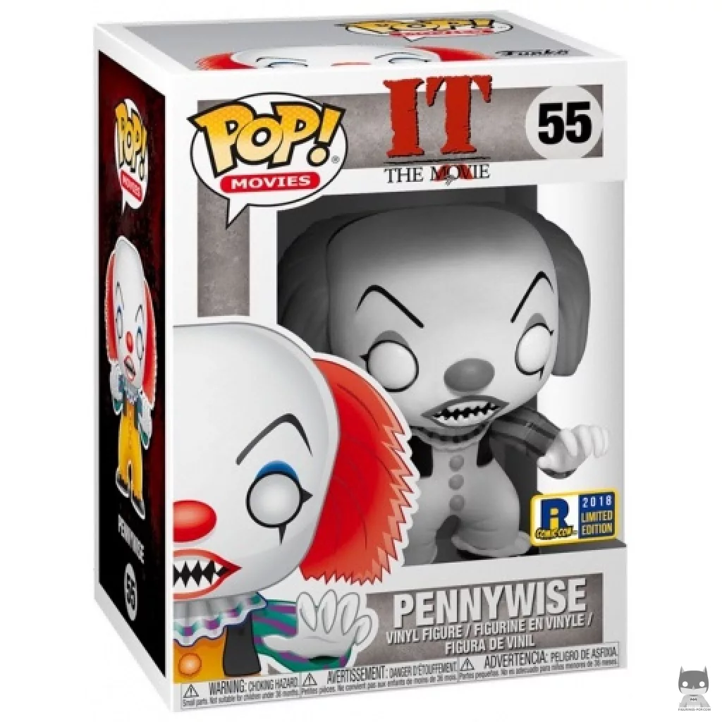 Figura Funko Pop! Pennywise (Blanco y negro) en su caja