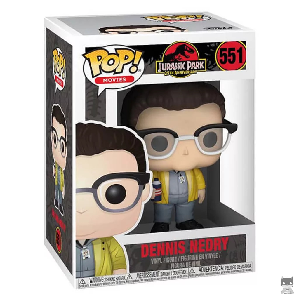 Figura Funko Pop! Dennis Nedry en su caja