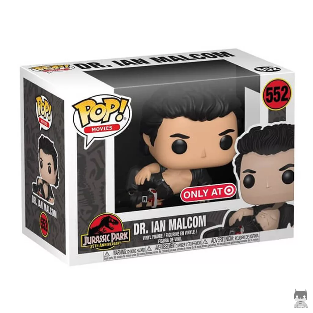 Figura Funko Pop! Dr. Ian Malcolm (Herido) en su caja