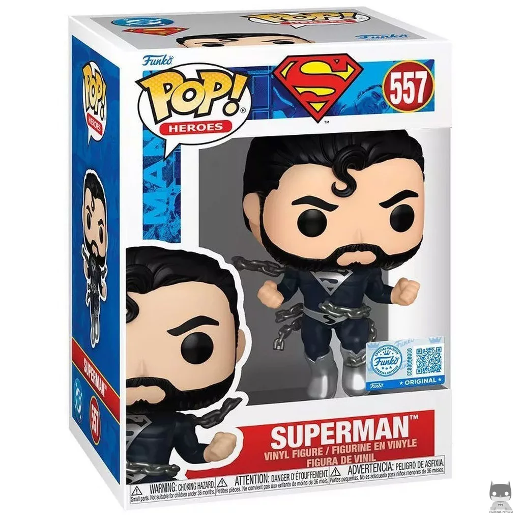 Figura Funko Pop! Superman (Traje negro) en su caja