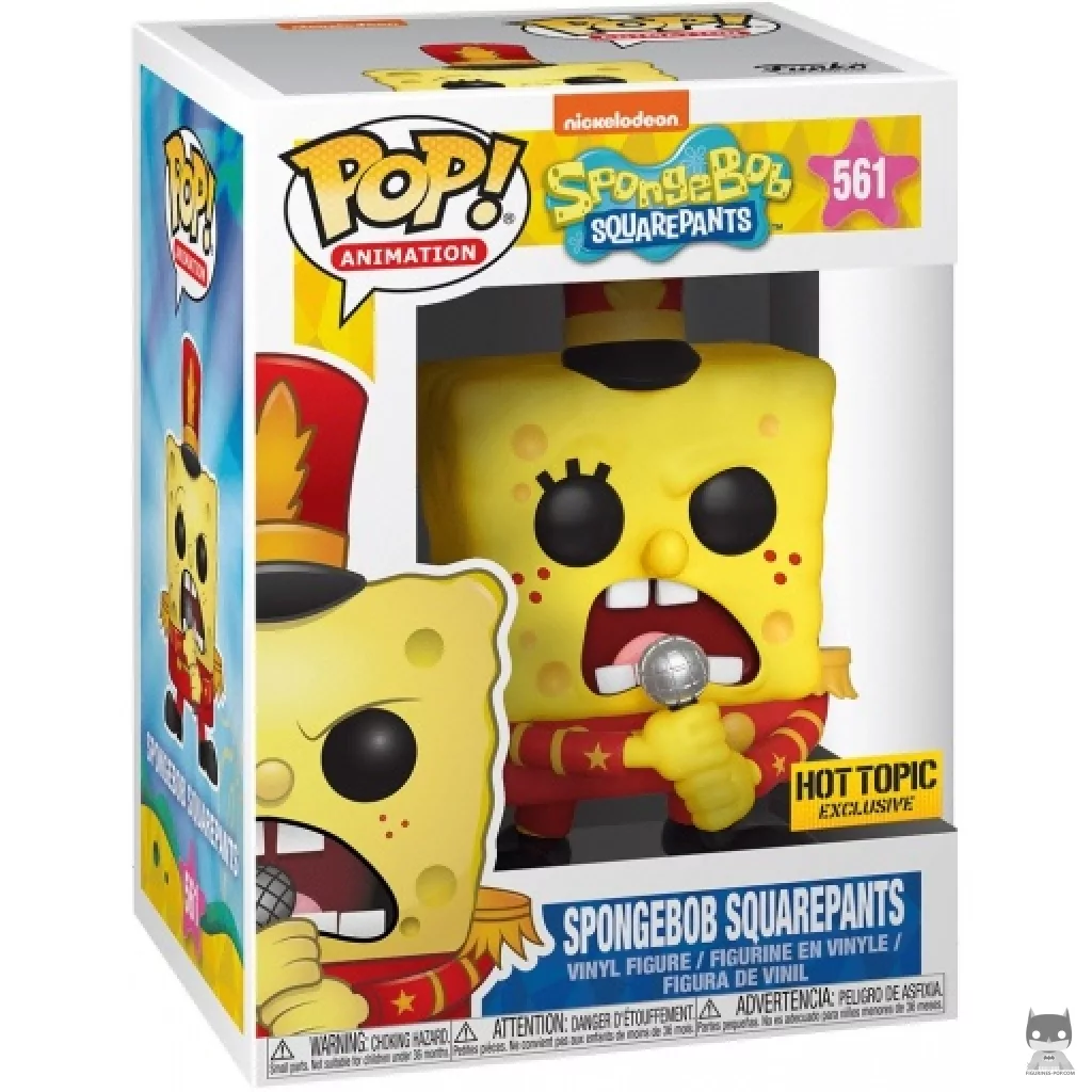 Figura Funko Pop! Bob Esponja con micrófono en su caja