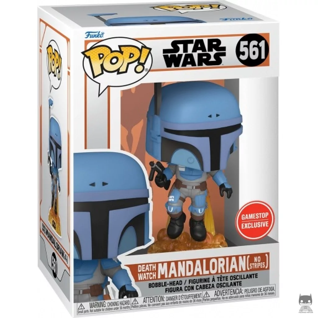 Figura Funko Pop! Mandaloriano de la Guardia de la Muerte (Sin rayas) en su caja