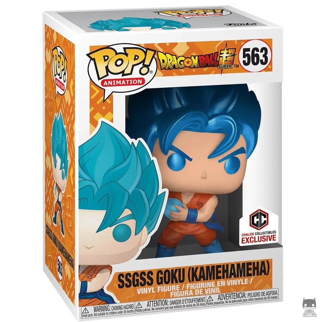 Figura Funko Pop! Goku SSGSS Kame Hame Ha (Metalizado) en su caja