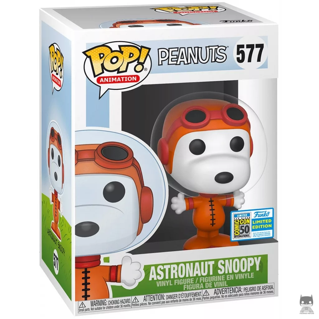 Figura Funko Pop! Snoopy astronauta (Naranja) en su caja