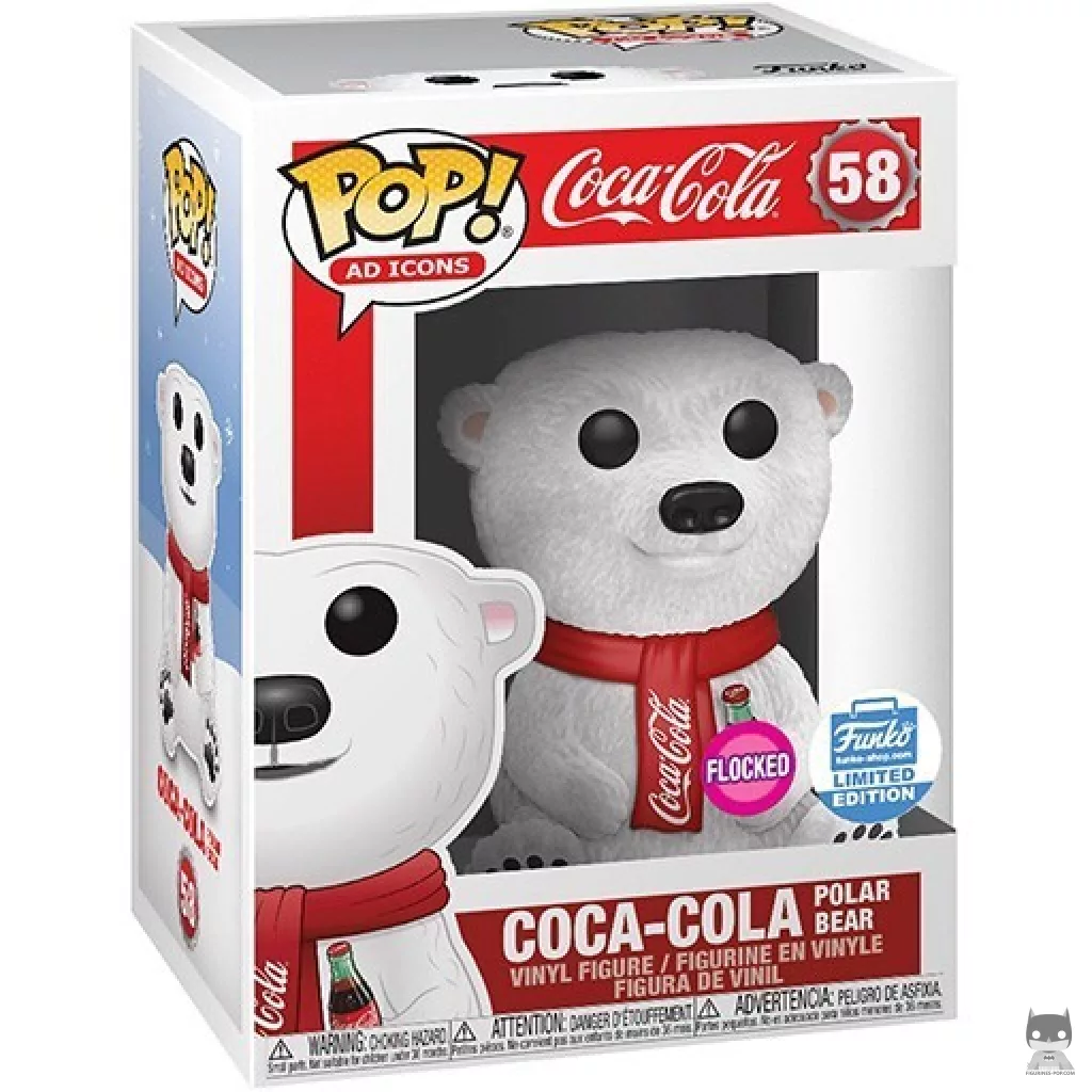 Figura Funko Pop! Oso polar de Coca-Cola (Flocado) en su caja