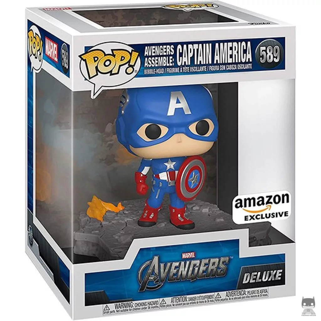 Figura Funko Pop! Vengadores, reuníos: Capitán América en su caja