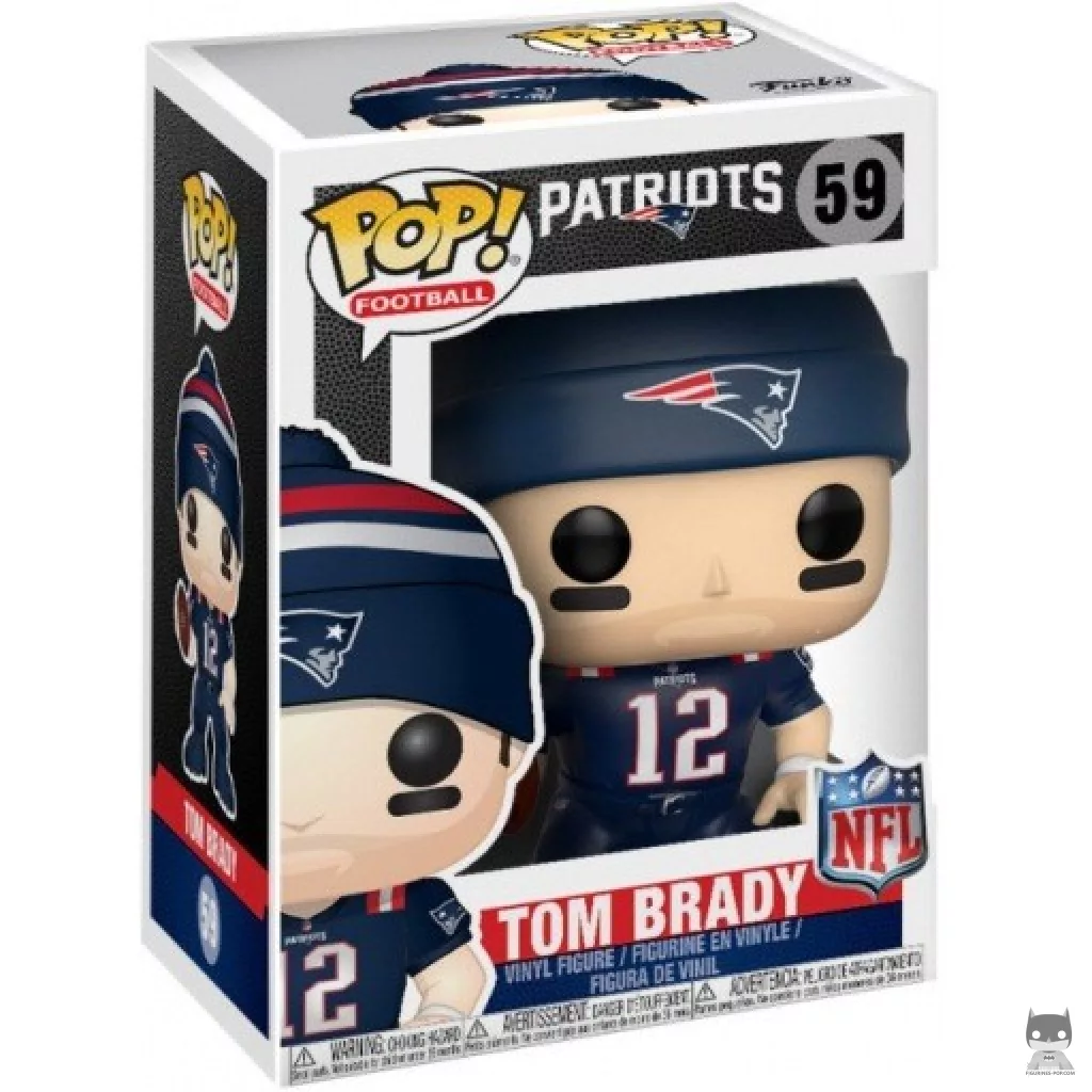 Figura Funko Pop! Tom Brady (Patriots Color Rush) en su caja