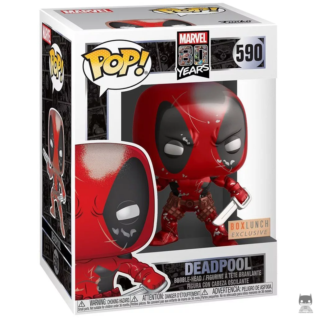 Figura Funko Pop! Deadpool (Metalizado) en su caja
