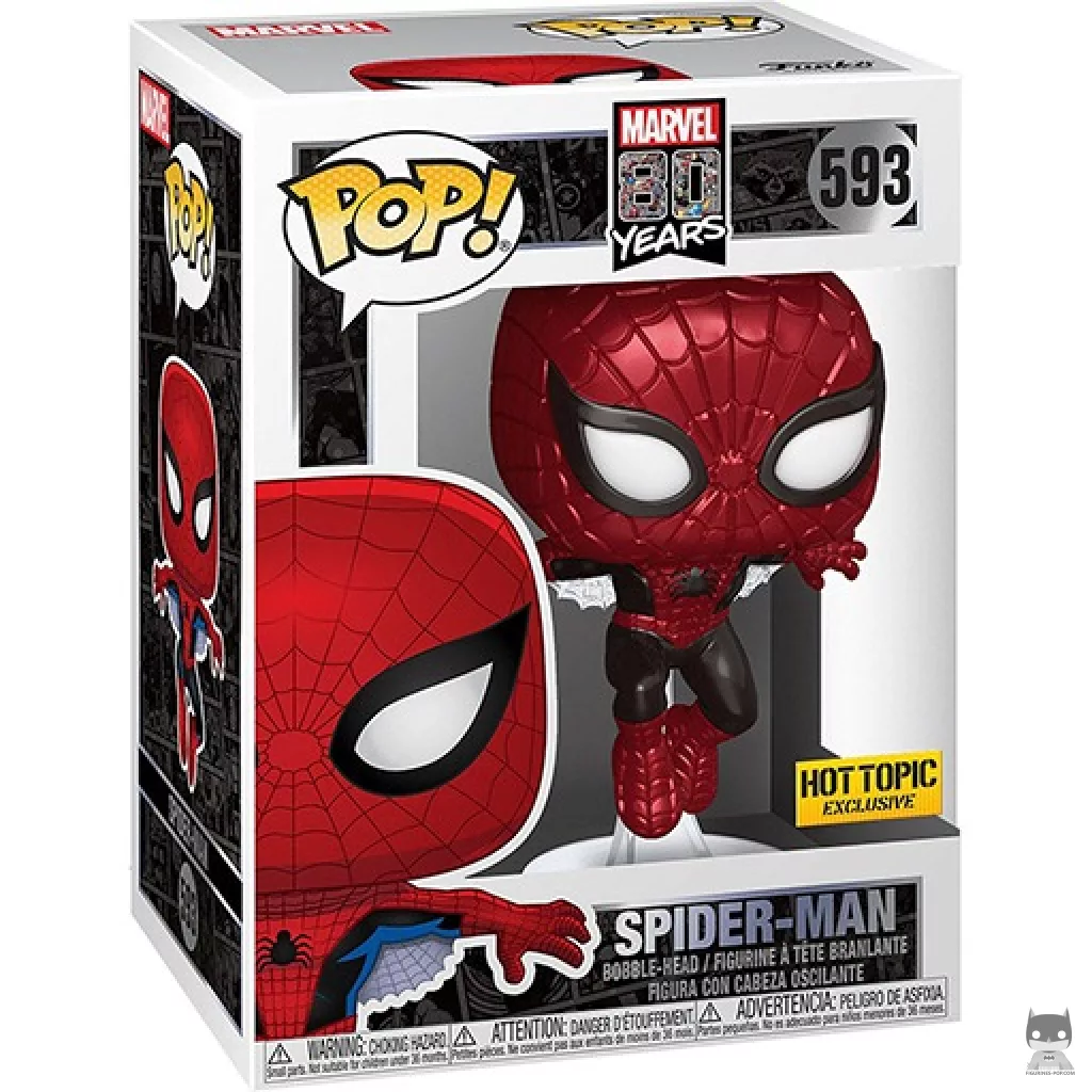 Figura Funko Pop! Spider-Man (Metalizado) en su caja