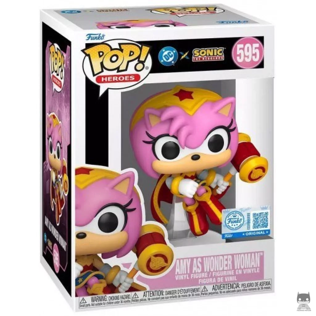 Figura Funko Pop! Amy como Wonder Woman en su caja