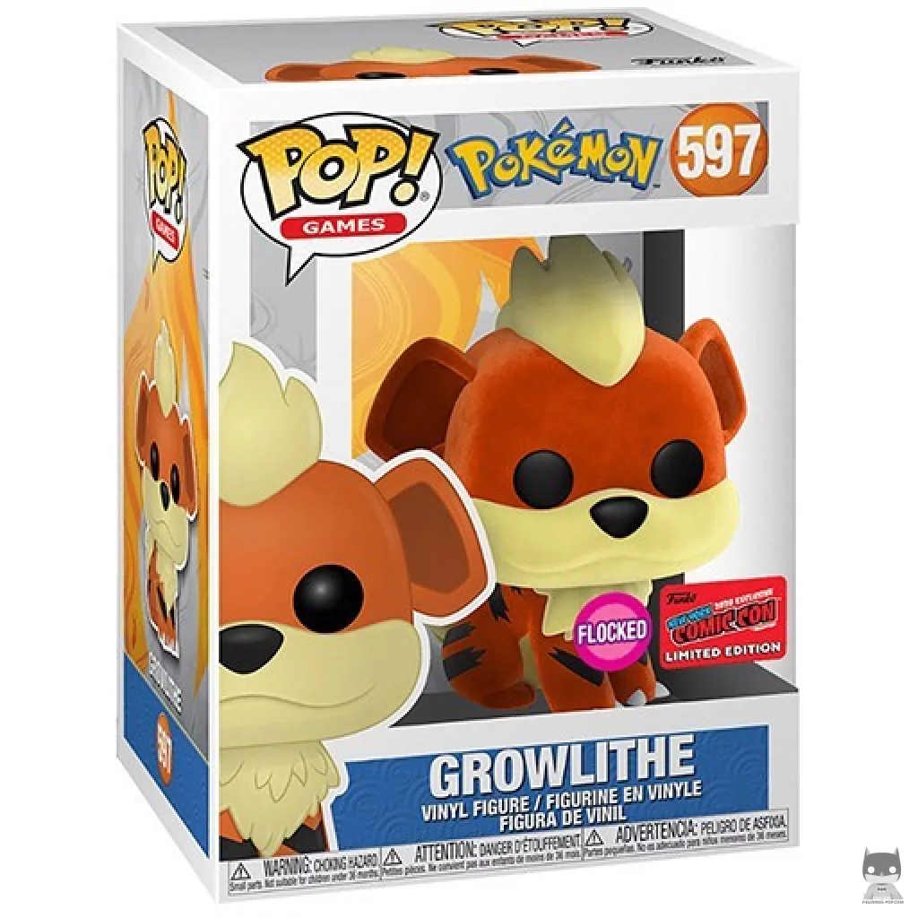 Figura Funko Pop! Growlithe (Flocado) en su caja
