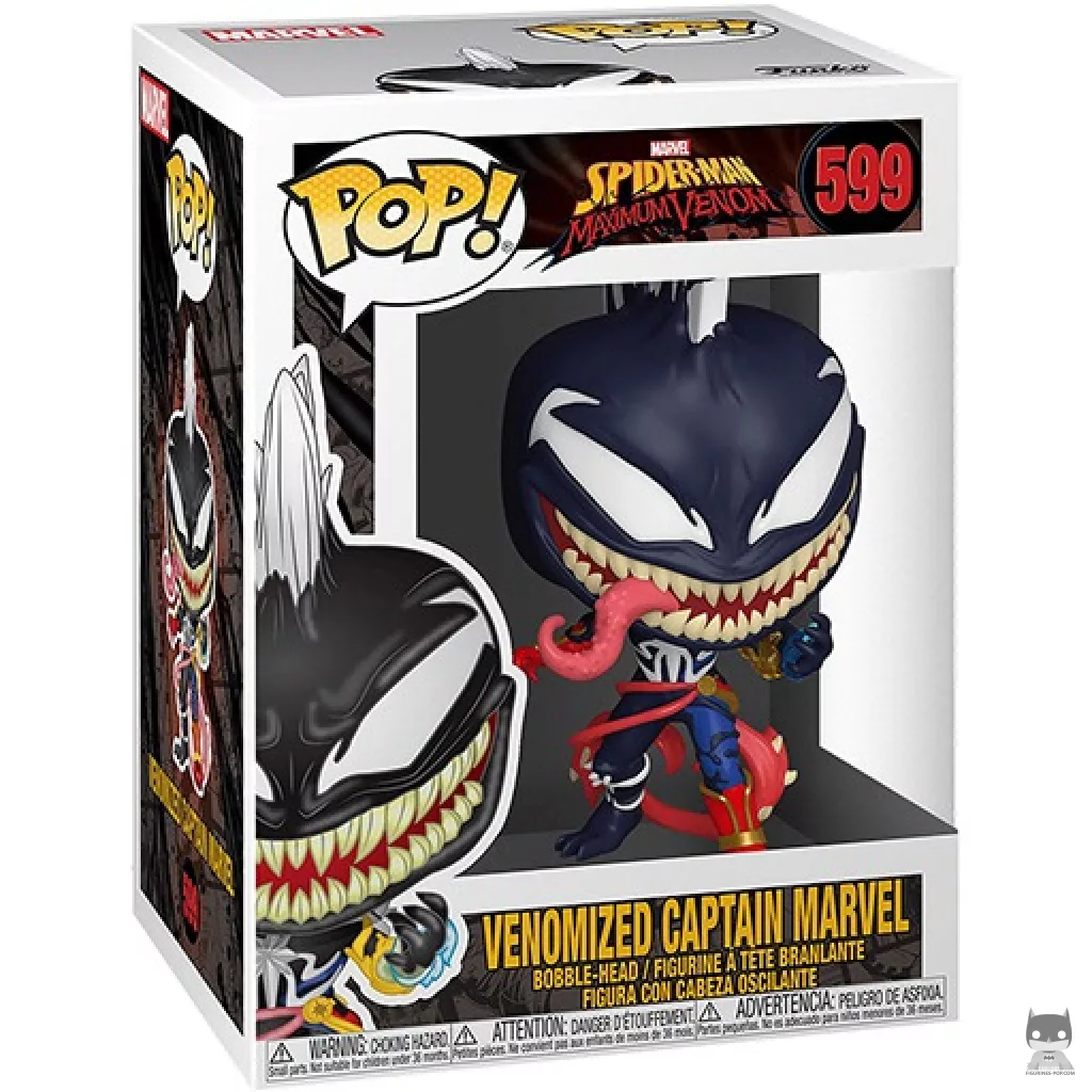Figura Funko Pop! Capitana Marvel venomizada en su caja