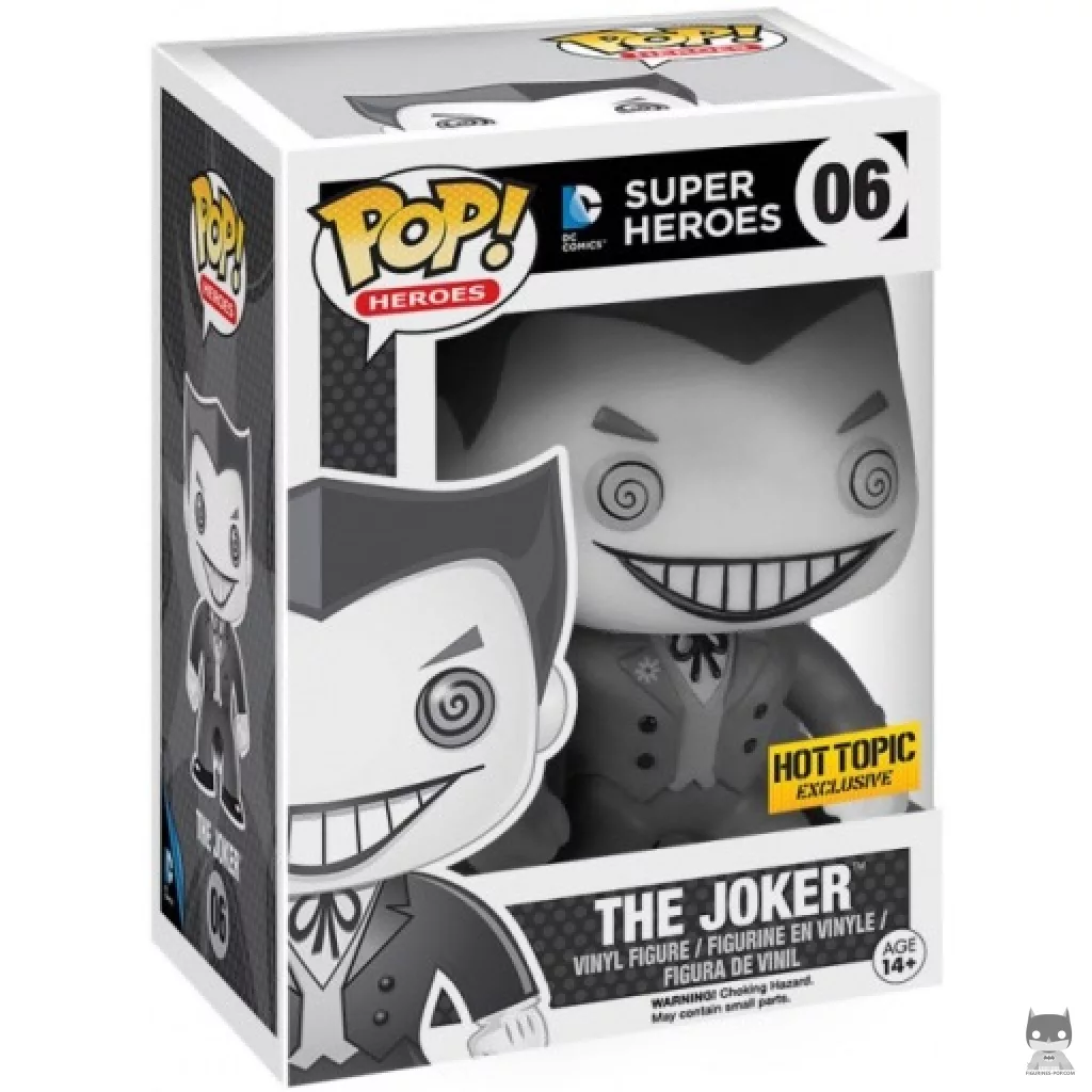 Figura Funko Pop! Joker (Blanco y negro) en su caja