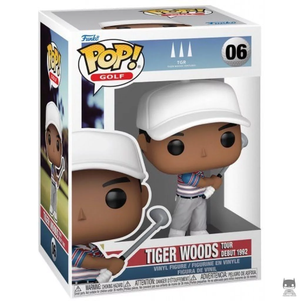 Figura Funko Pop! Tiger Woods (Debut en el circuito 1992) en su caja