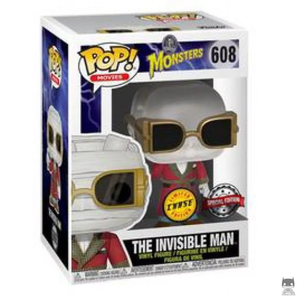Figura Funko Pop! El hombre invisible transparente (Chase) (Monstruos de Universal)