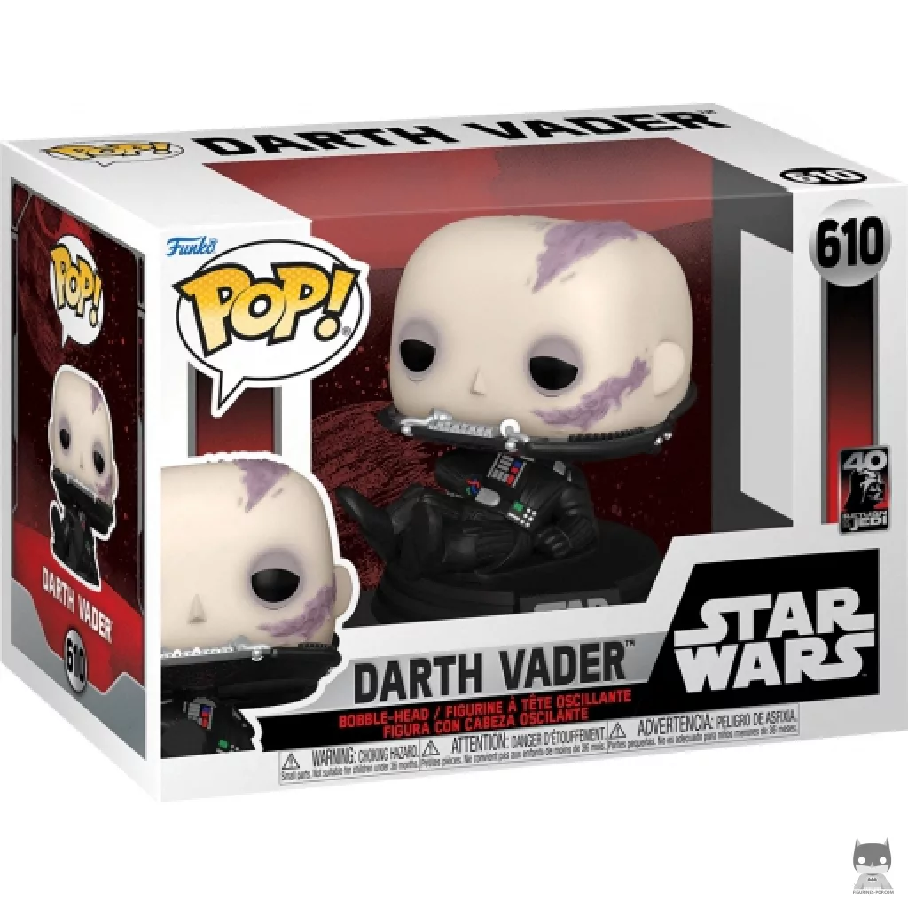 Figura Funko Pop! Darth Vader sin máscara en su caja