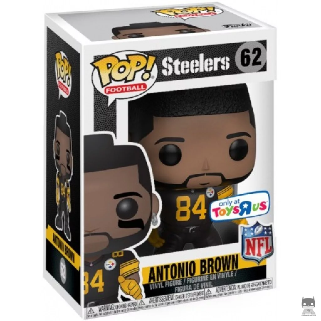 Figura Funko Pop! Antonio Brown (Steelers Color Rush) en su caja