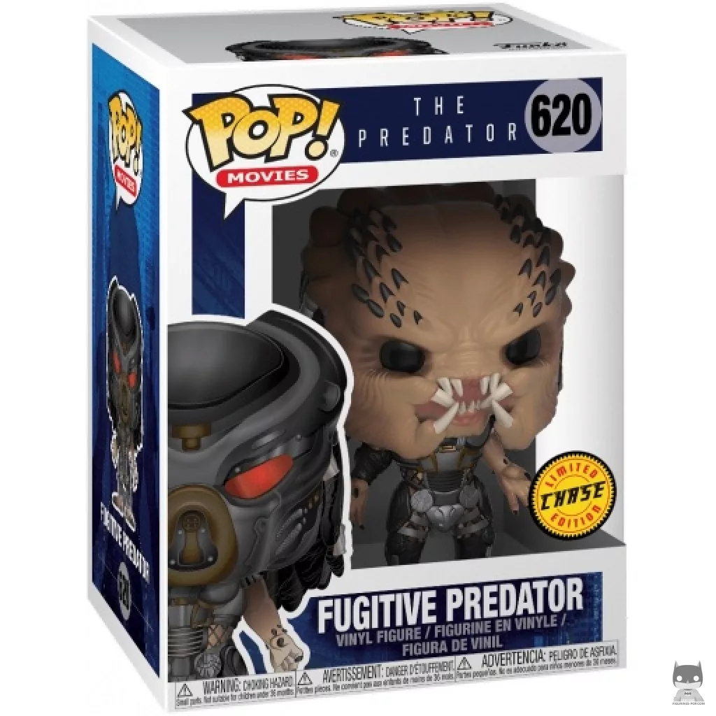 Figura Funko Pop! Depredador fugitivo sin máscara (Chase) en su caja