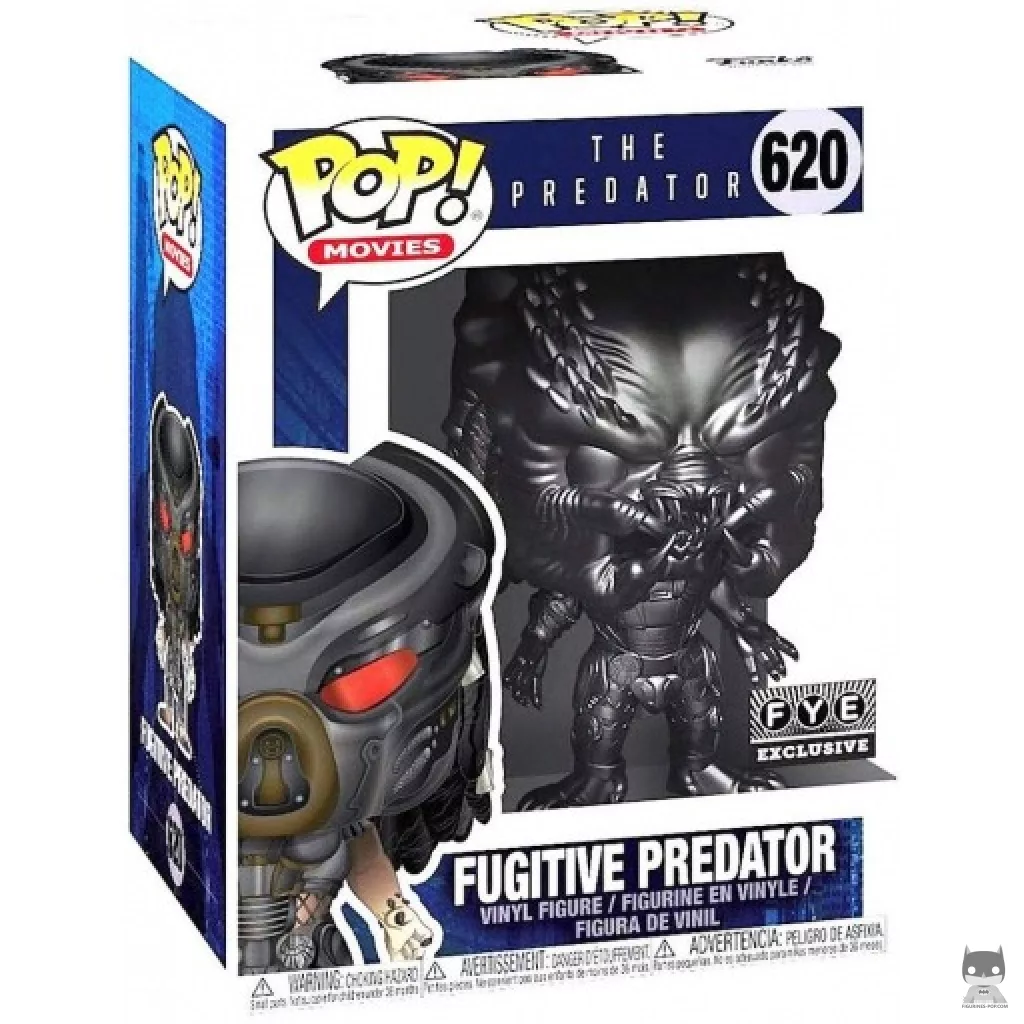 Figura Funko Pop! Fugitive Predator (Cromado & Negro) en su caja