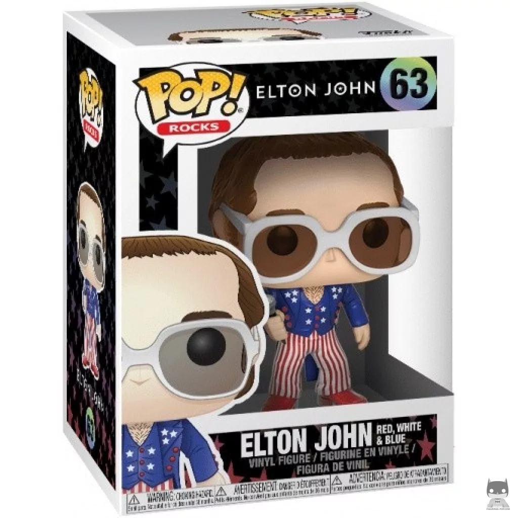 Figura Funko Pop! Elton John (EE. UU.) en su caja