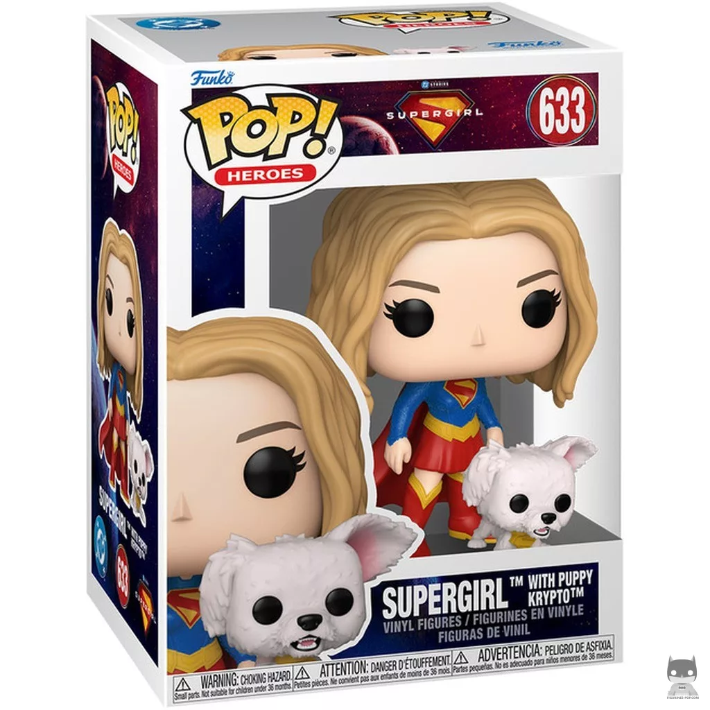 Figura Funko Pop! Supergirl con el cachorro Krypto en su caja