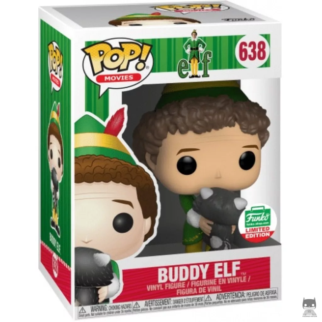 Figura Funko Pop! Buddy el Elfo con mapache en su caja