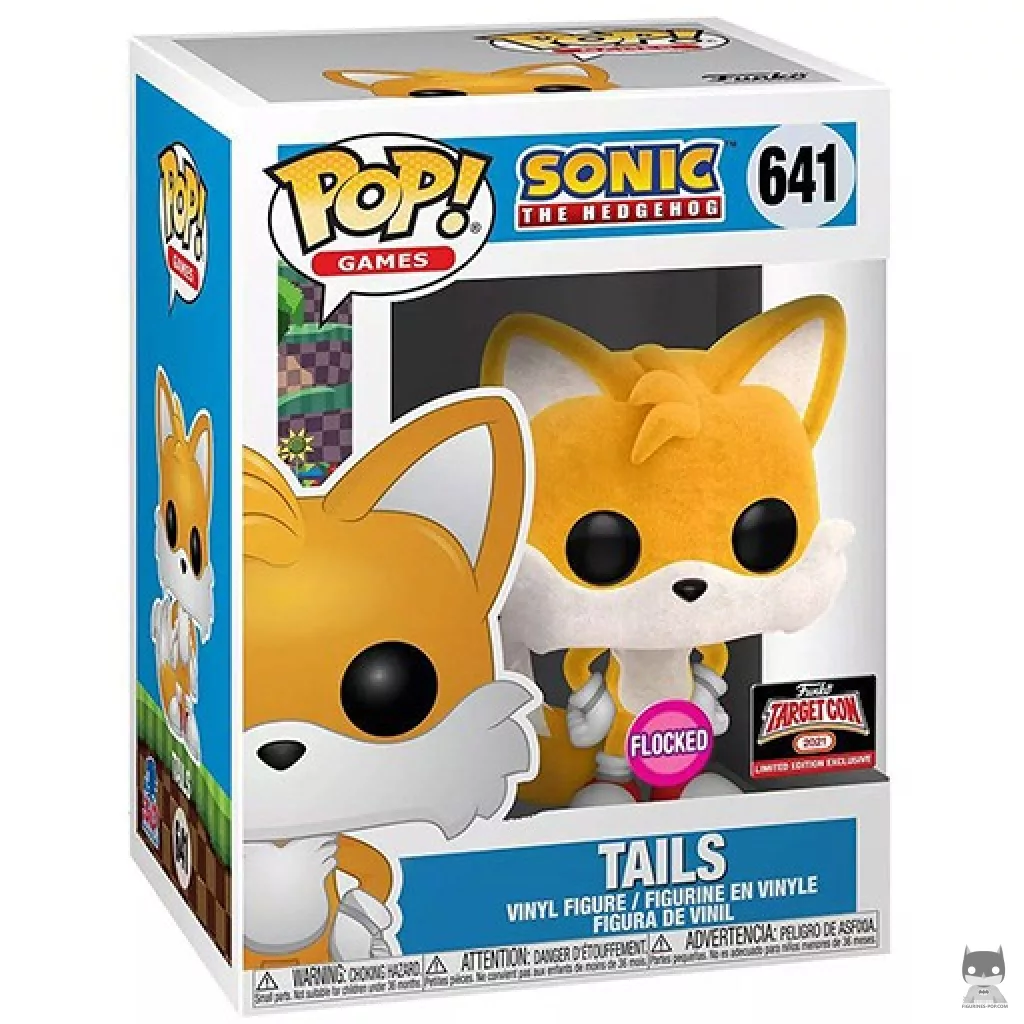 Figura Funko Pop! Tails (Flocado) en su caja