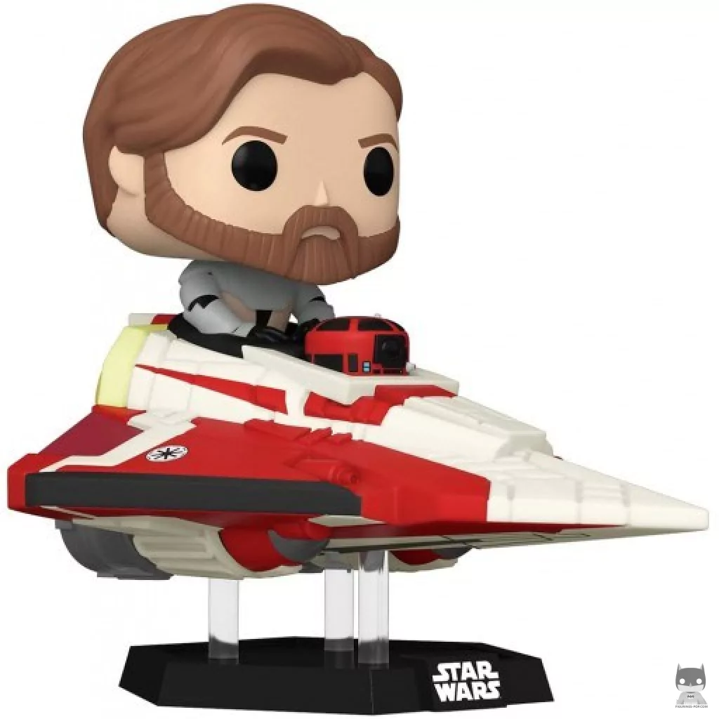 Figura Funko Pop! Hyperspace Heroes: Obi-Wan Kenobi en caza estelar Jedi Delta-7 (Star Wars: The Clone Wars)