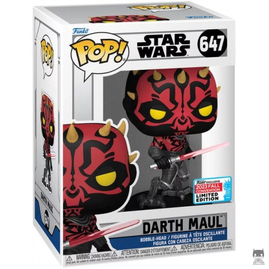 Figura Funko Pop! Darth Maul con piernas cibernéticas en su caja