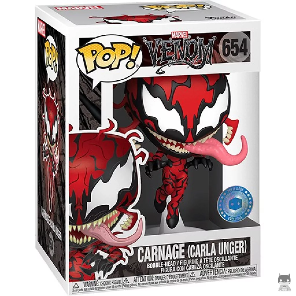 Figura Funko Pop! Matanza (Carla Unger) venomizado en su caja