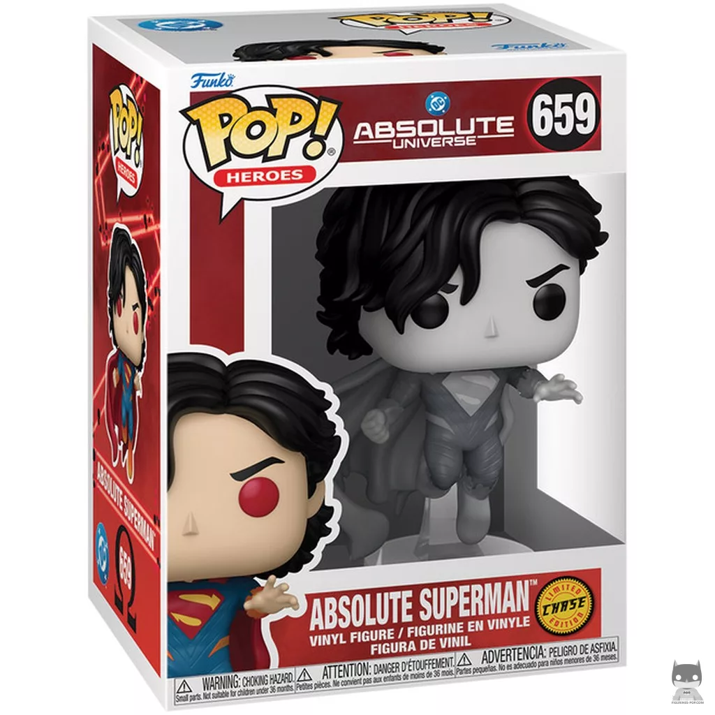 Figura Funko Pop! Absolute Superman (Chase & Blanco y negro) en su caja
