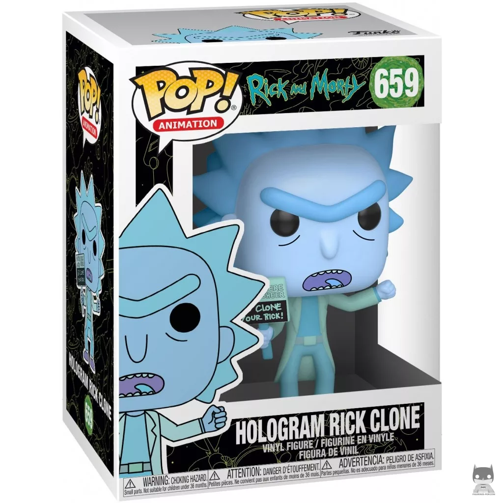 Figura Funko Pop! Clon holograma de Rick en su caja
