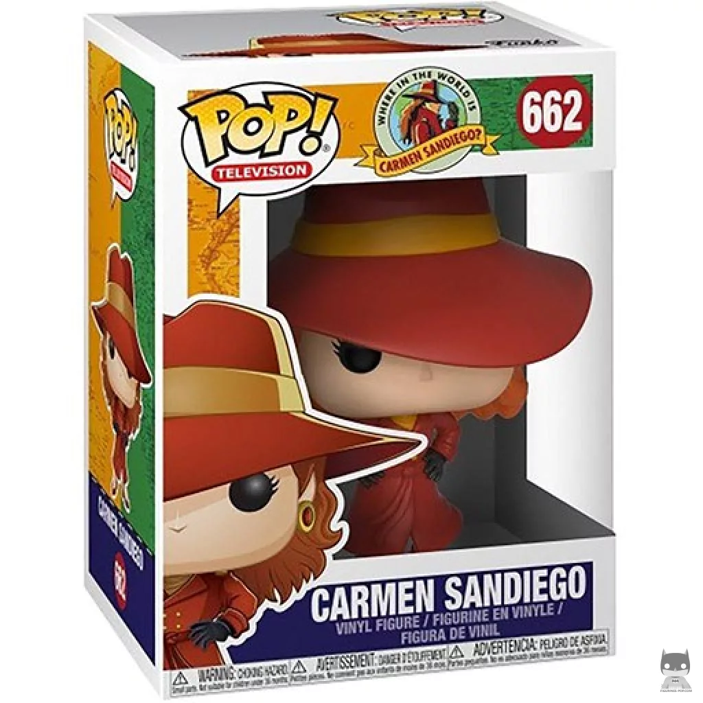 Figura Funko Pop! Carmen Sandiego en su caja