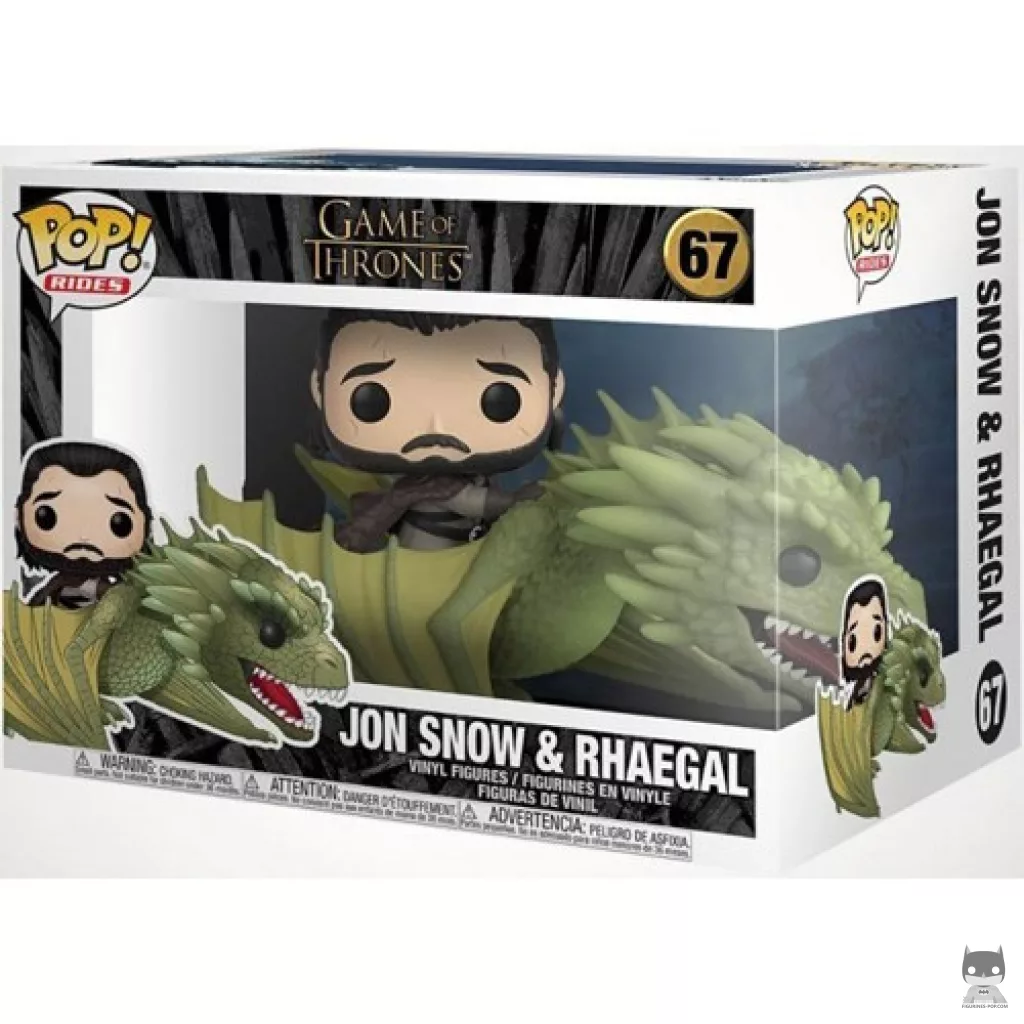 Figura Funko Pop! Jon Nieve montando a Rhaegal en su caja