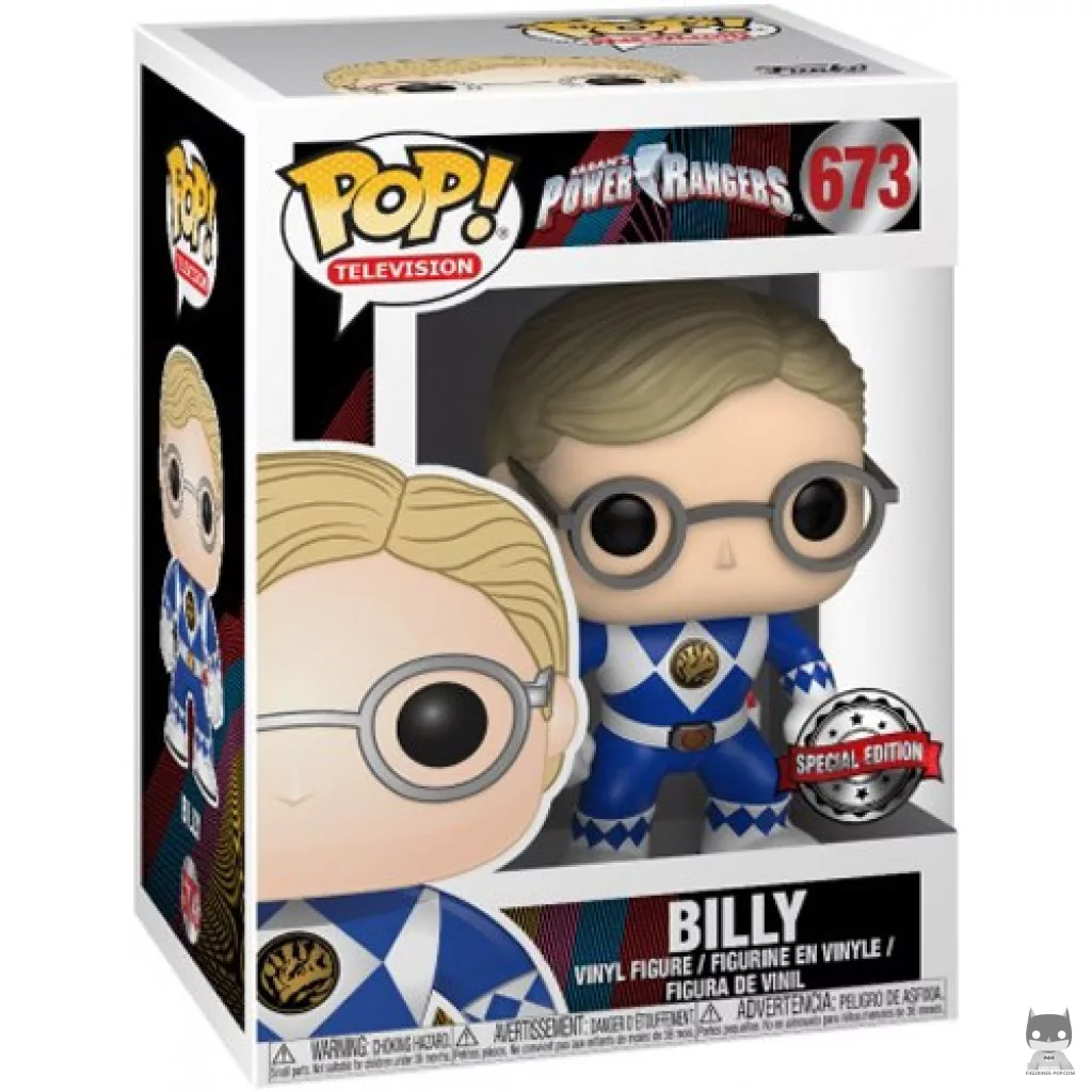 Figura Funko Pop! Billy Ranger Azul (sin casco) en su caja