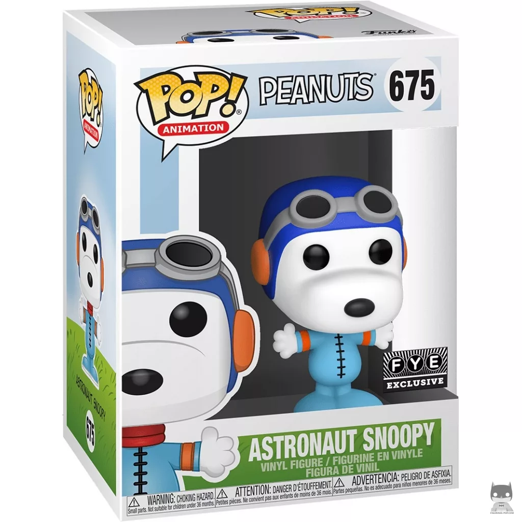 Figura Funko Pop! Snoopy astronauta (Azul) en su caja
