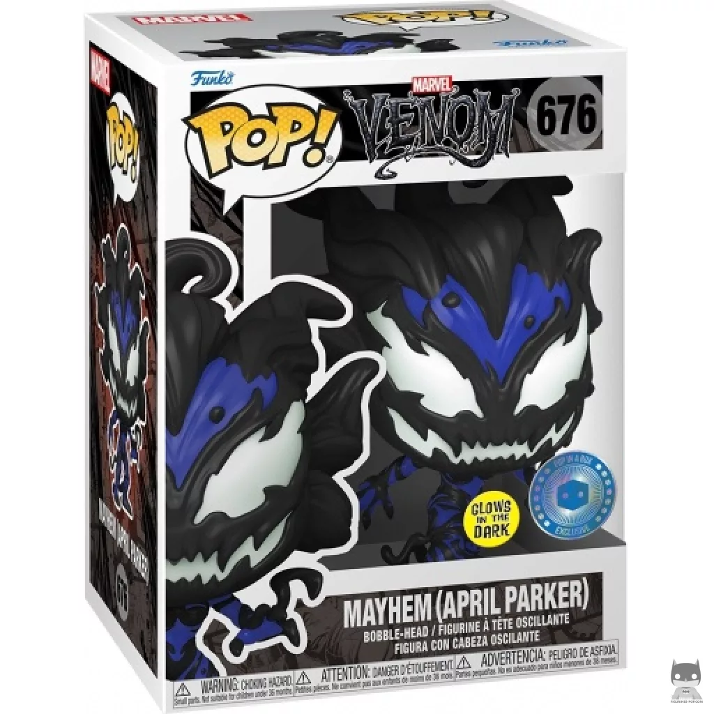 Figura Funko Pop! Mayhem (April Parker) (Brilla en la oscuridad) en su caja