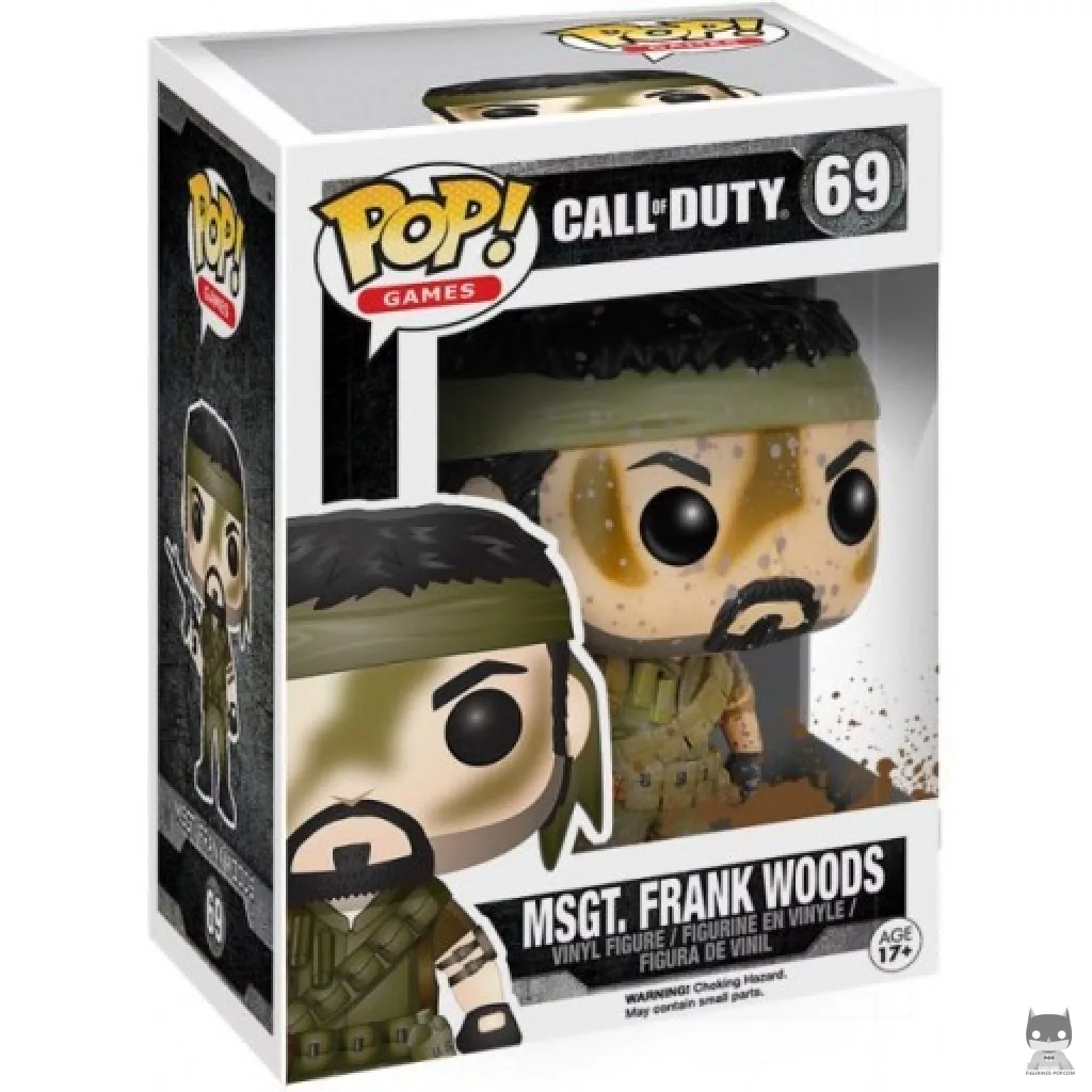 Figura Funko Pop! MSGT Frank Woods (Salpicado de barro) en su caja