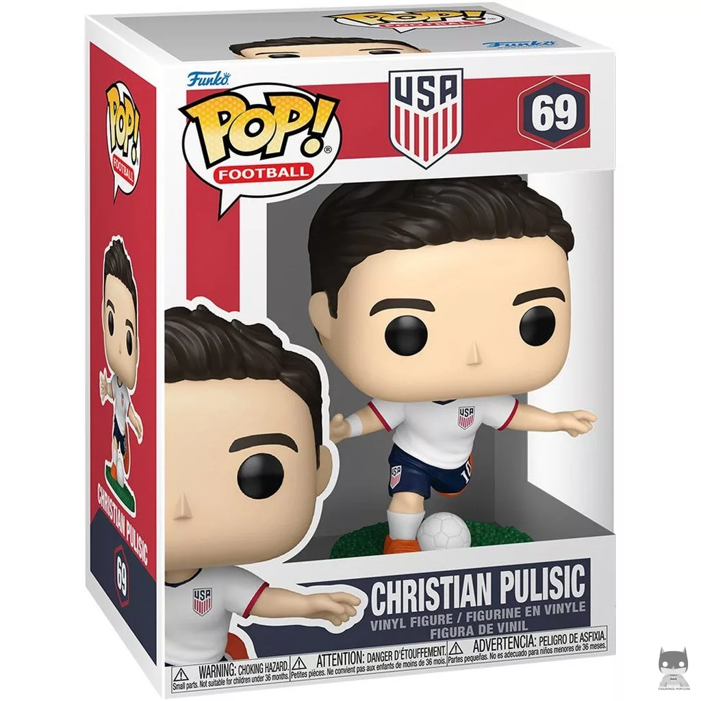 Figura Funko Pop! Christian Pulisic (EE. UU.) en su caja