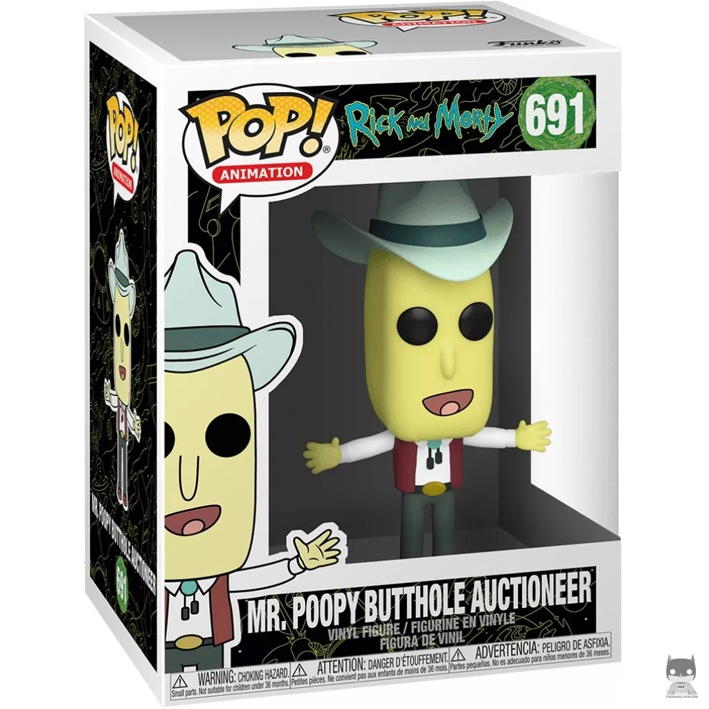 Figura Funko Pop! Mr. Poopy Butthole subastador en su caja