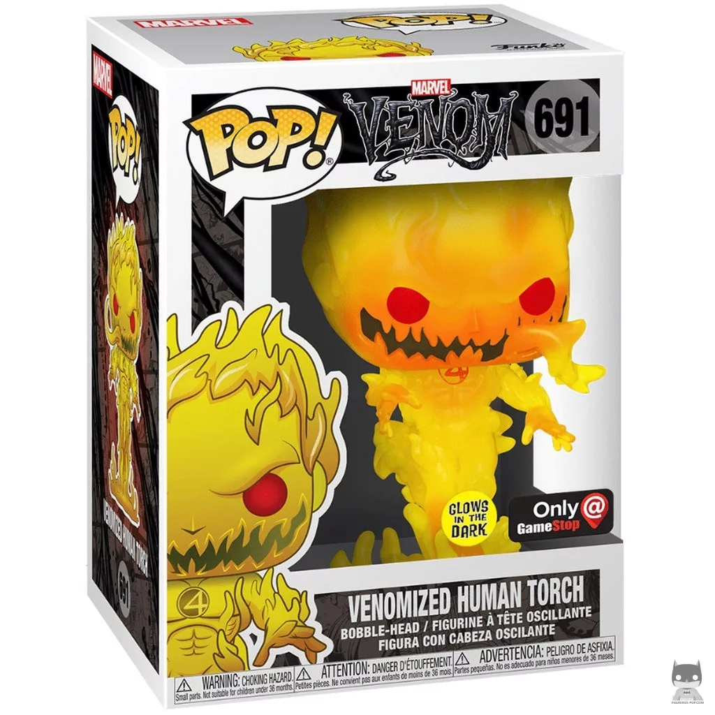 Figura Funko Pop! Antorcha Humana venomizado en su caja