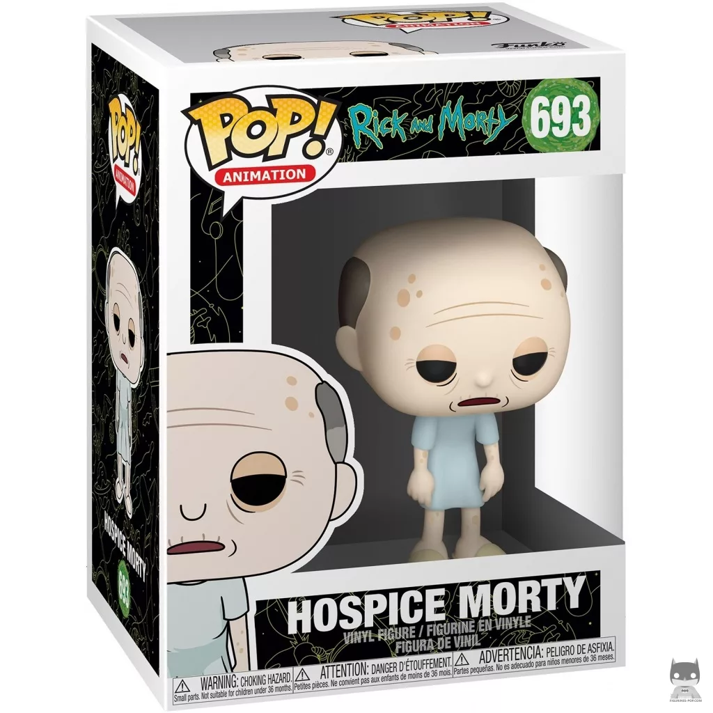 Figura Funko Pop! Morty de cuidados paliativos en su caja