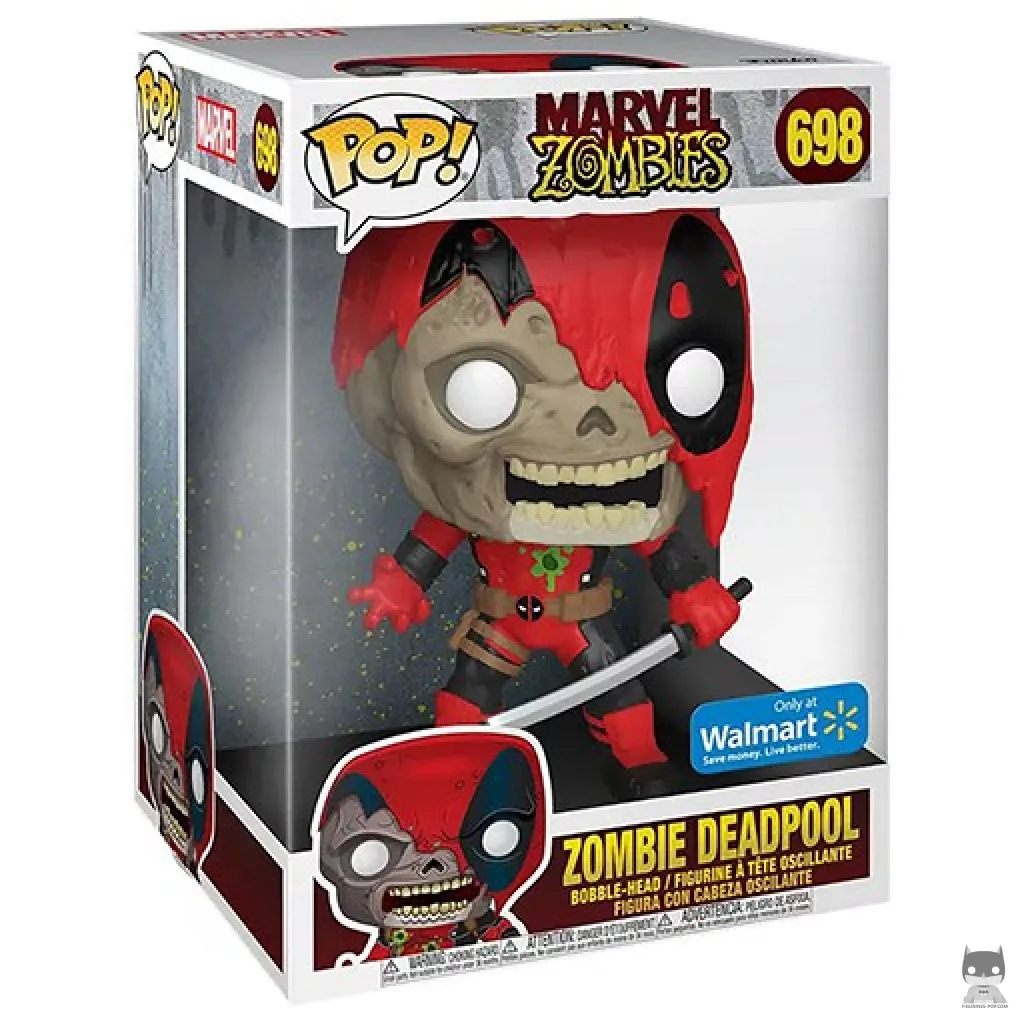 Figura Funko Pop! Deadpool zombi (Supersized) en su caja