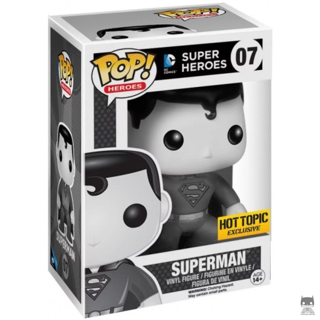 Figura Funko Pop! Superman (Blanco y negro) en su caja