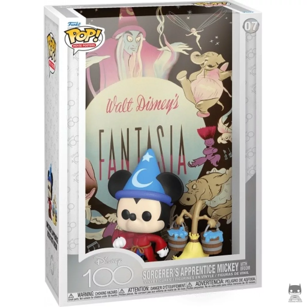 Figura Funko Pop! Mickey El aprendiz de brujo con escoba en su caja
