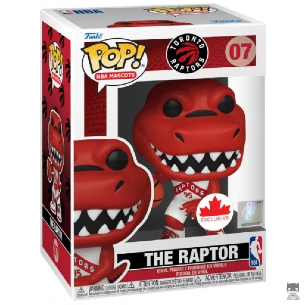 Figura Funko Pop! The Raptor (Toronto Raptors) en su caja