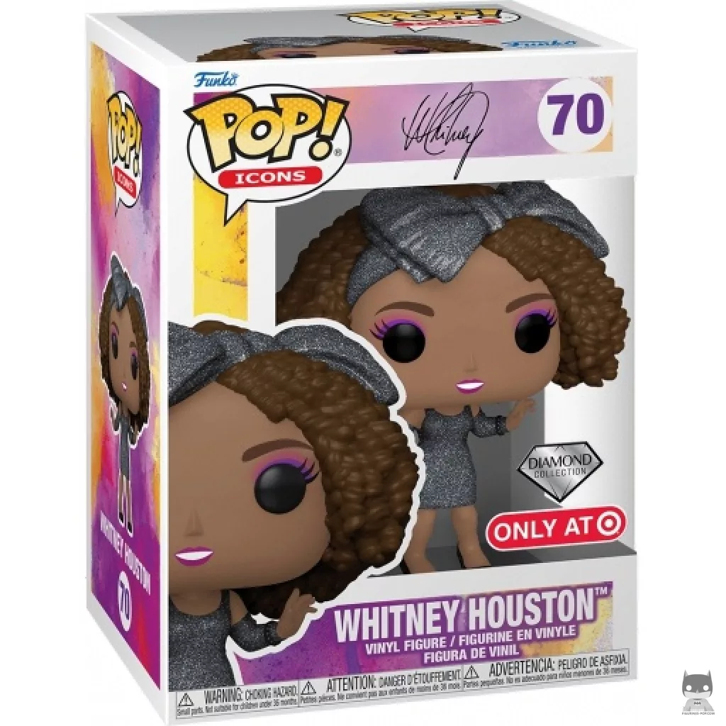 Figura Funko Pop! Whitney Houston (Purpurina de diamante) en su caja