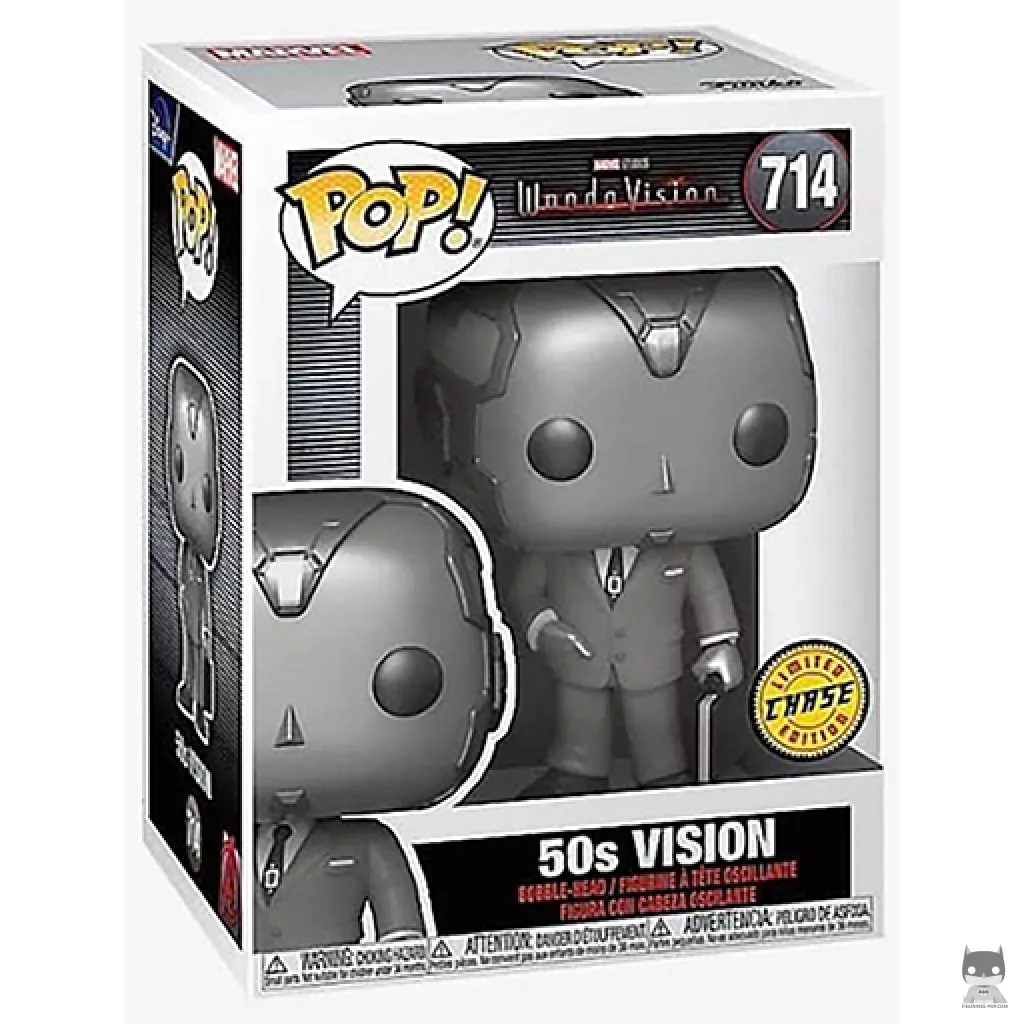 Figura Funko Pop! Visión años 50 (Chase) (Blanco y negro) en su caja