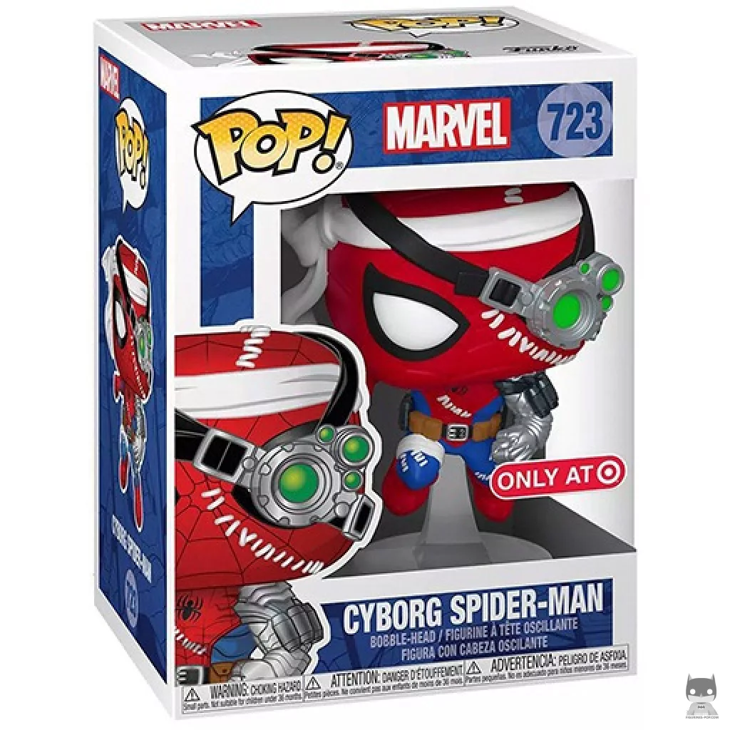 Figura Funko Pop! Spider-Man cíborg en su caja